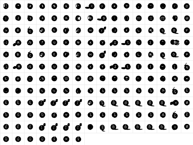 Backspacer Regular  glyph index