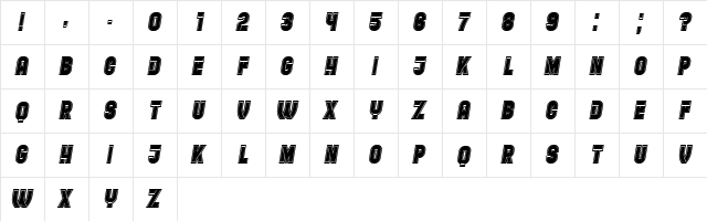 Restaurant Menu Book College Regular  glyph index