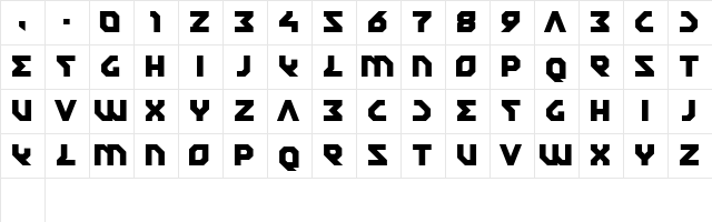 ELASTICA Regular  glyph index
