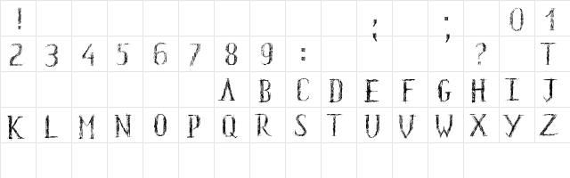 Yeah Regular  glyph index