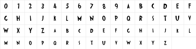 Ipkiss ZF Regular  glyph index