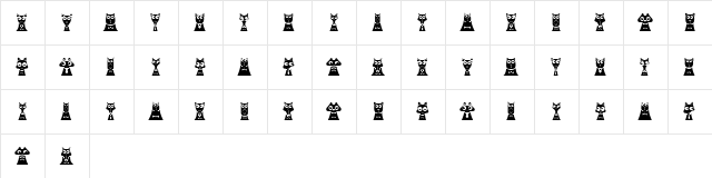 Creatures with Horns Regular  glyph index