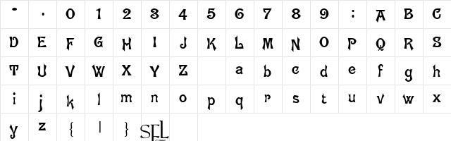 Bruges!" Regular  glyph index