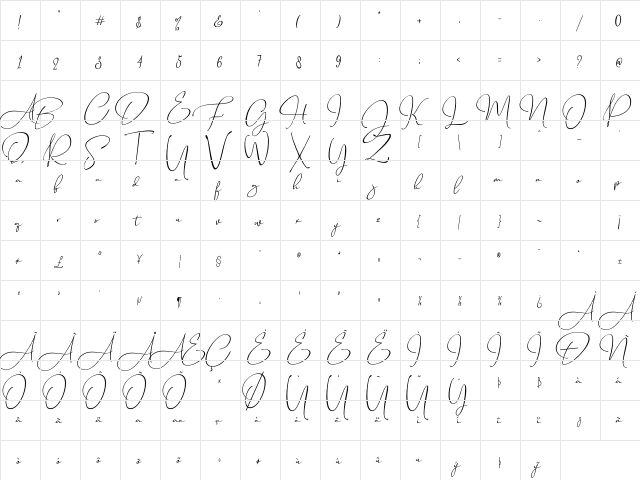 Travel Soulmates Signature Regular  glyph index