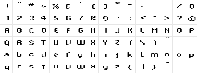 Benzene Regular  glyph index