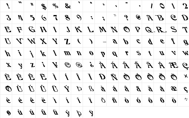 FZ JAZZY 50 LEFTY Normal  glyph index