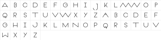 Veron Bold Regular  glyph index