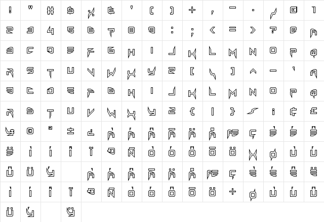 Lethal Injector Outline Regular  glyph index