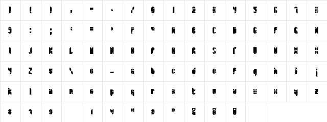 Bath Black  glyph index