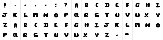 New Regular  glyph index