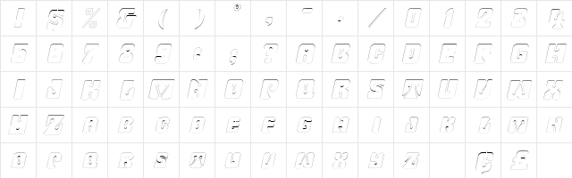 WavyOrnamentalOutline Oblique  glyph index