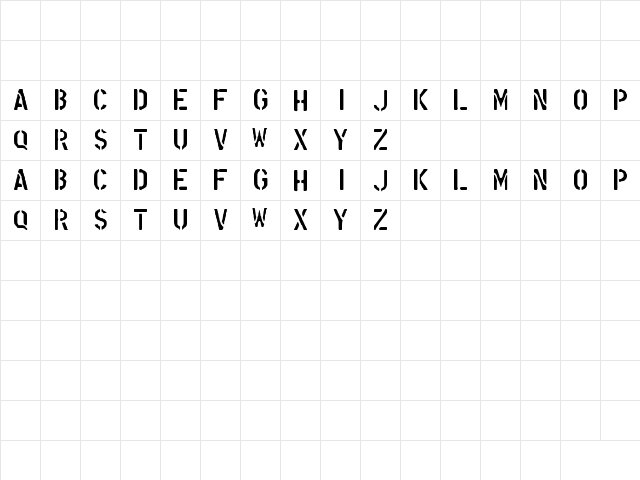 N&D font Regular  glyph index