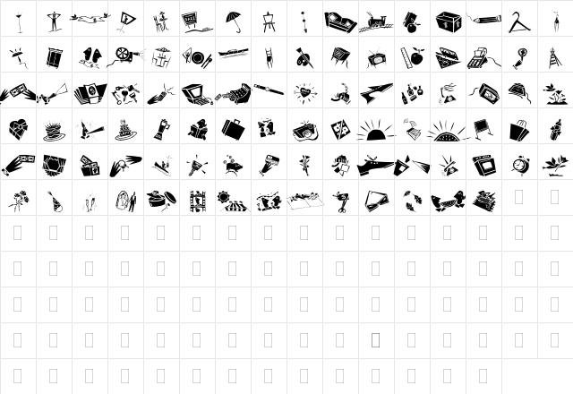 DF Commercials Plain  glyph index