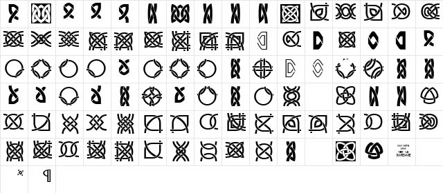 DS_Celtic-Border-1 Regular  glyph index