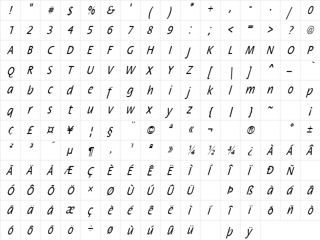 Holy Houses 6 Regular  glyph index