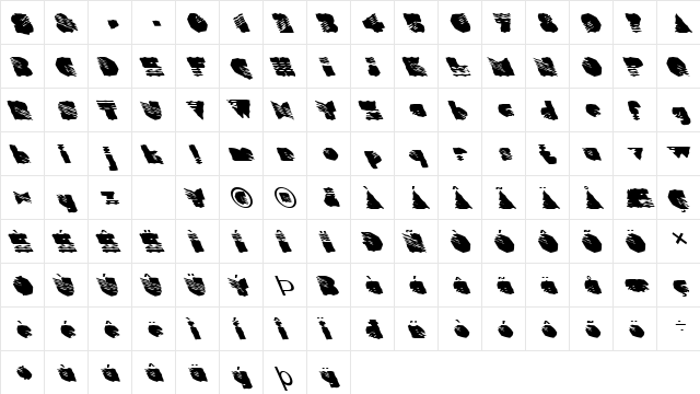 FZ WACKY 40 LEFTY Normal  glyph index