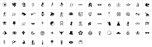 Funway 1 Regular  glyph index
