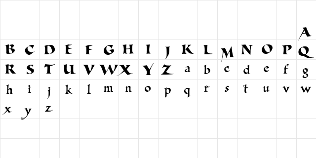 Allencon Demo Regular  glyph index