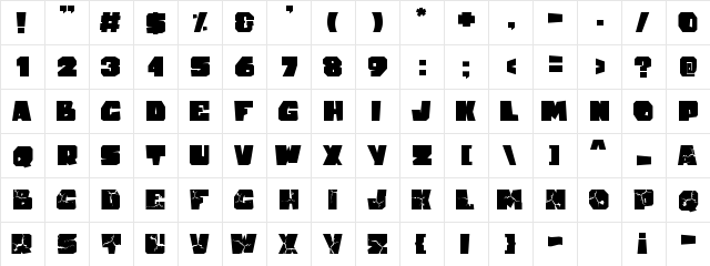 Cracked stone Regular  glyph index