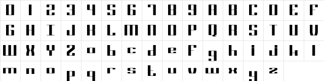 Block 17 Bold  glyph index