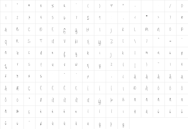 Always Forever Regular  glyph index