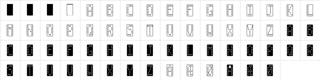 Domino smal Regular  glyph index