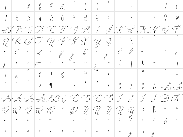 Singapore Landscape Regular  glyph index