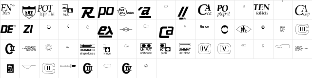 MedicalPharmaceuticalP02 Medium  glyph index