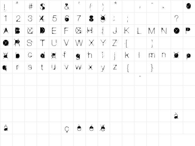 the Poison Regular  glyph index