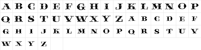 Tuscan Caps LHF Regular  glyph index