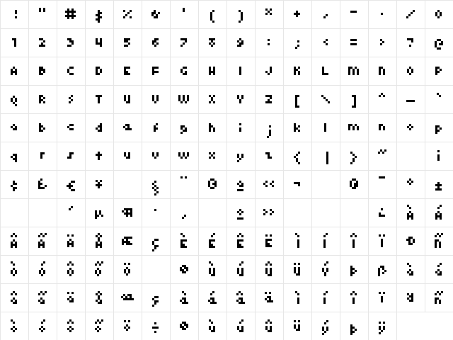 kroeger 04_55 Regular  glyph index