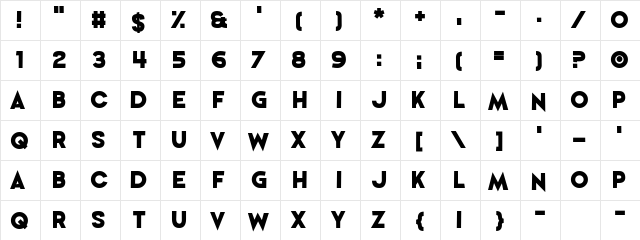 Perfectly Together Regular  glyph index