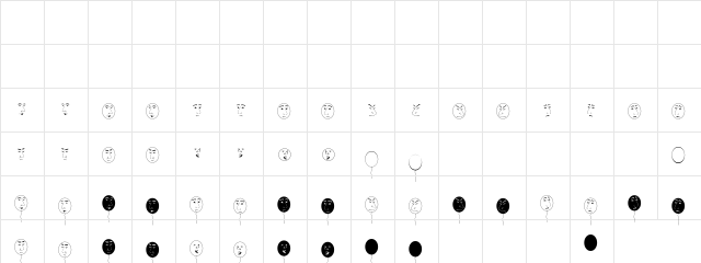 balloon man Regular  glyph index