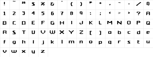 Wild Storm Regular  glyph index
