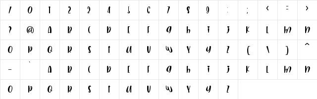 Imagine Dreams Personal Use Onl Regular  glyph index