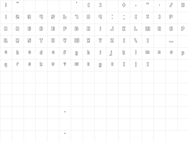 Bio-disc Regular  glyph index