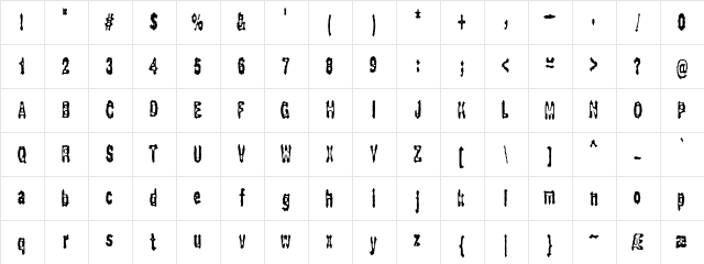 Gasping (BRK) Regular  glyph index