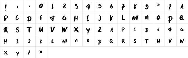 CHRISTMAS PARTY Regular  glyph index