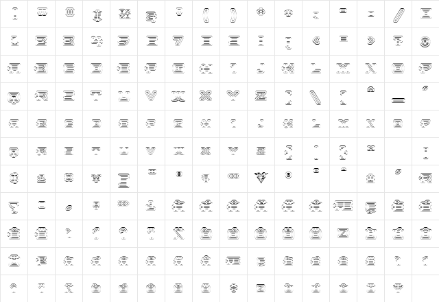 UltraBronzo Fineline  glyph index