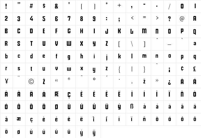 OthelloFill Regular  glyph index