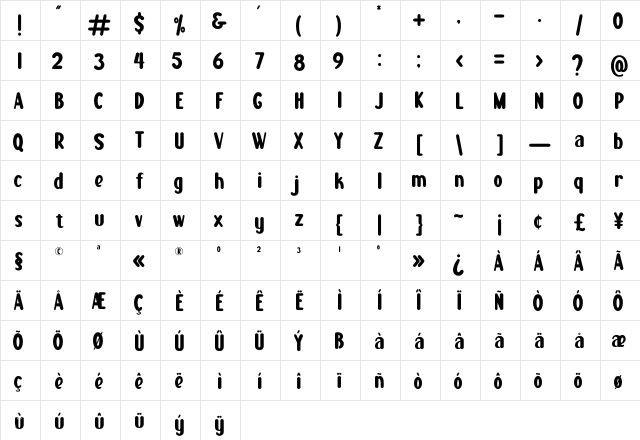 Boogie worth two Regular  glyph index