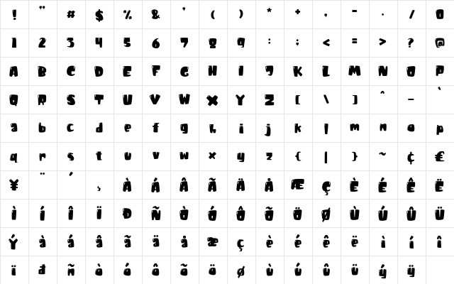 Feeling Good Regular  glyph index