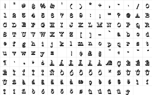 IceAgeDSh1 Regular  glyph index