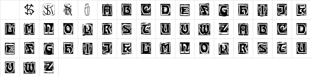 Kinigstein Caps Regular  glyph index