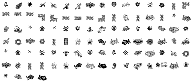 DeutscherSchmuck Regular  glyph index