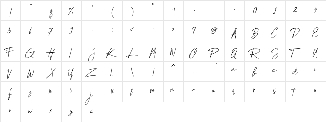 Chelsea Queen Demo Regular  glyph index