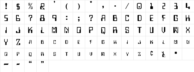 Checkbook Regular  glyph index
