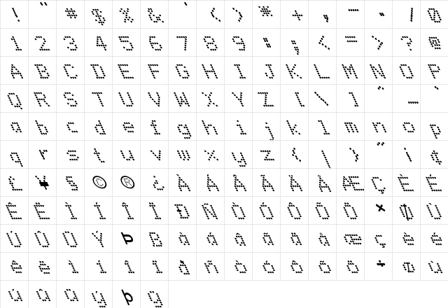 FZ DIGITAL 9 LEFTY Normal  glyph index