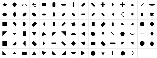 Shape Blocks Solid Regular  glyph index