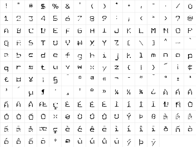 HouseCopy Medium  glyph index